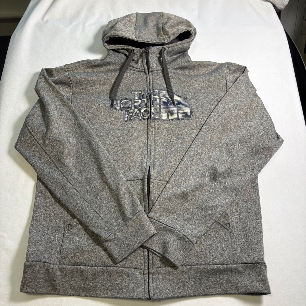 The North Face, Full Zip Hoodie, Large, Gray, Activewear Graphic, MSRP $90